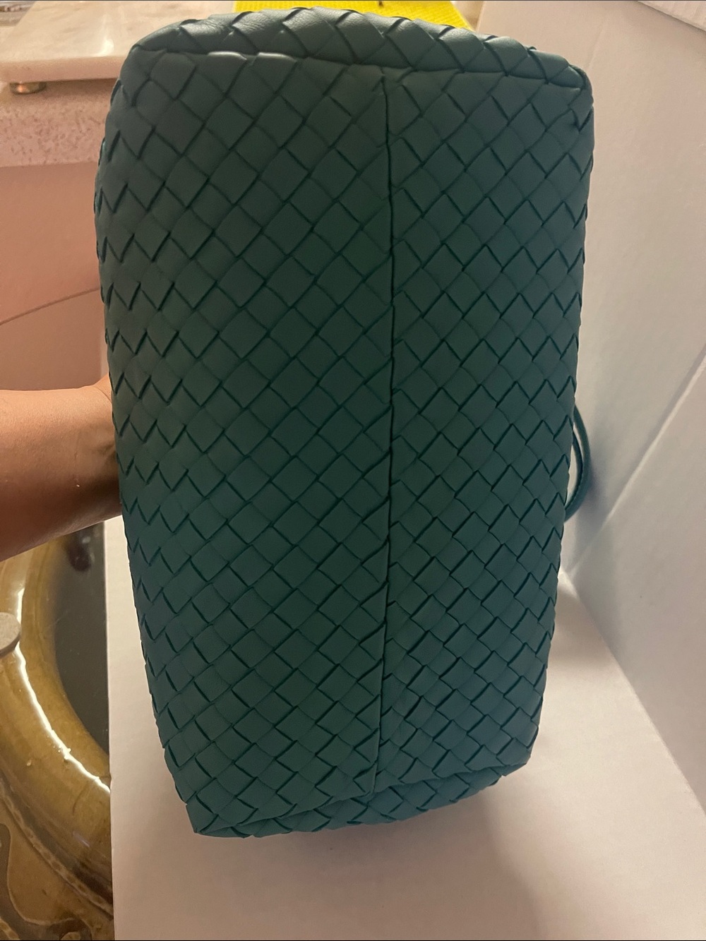 Bottega Veneta Teal Woven Shoulder Bag - Picture 4 of 6